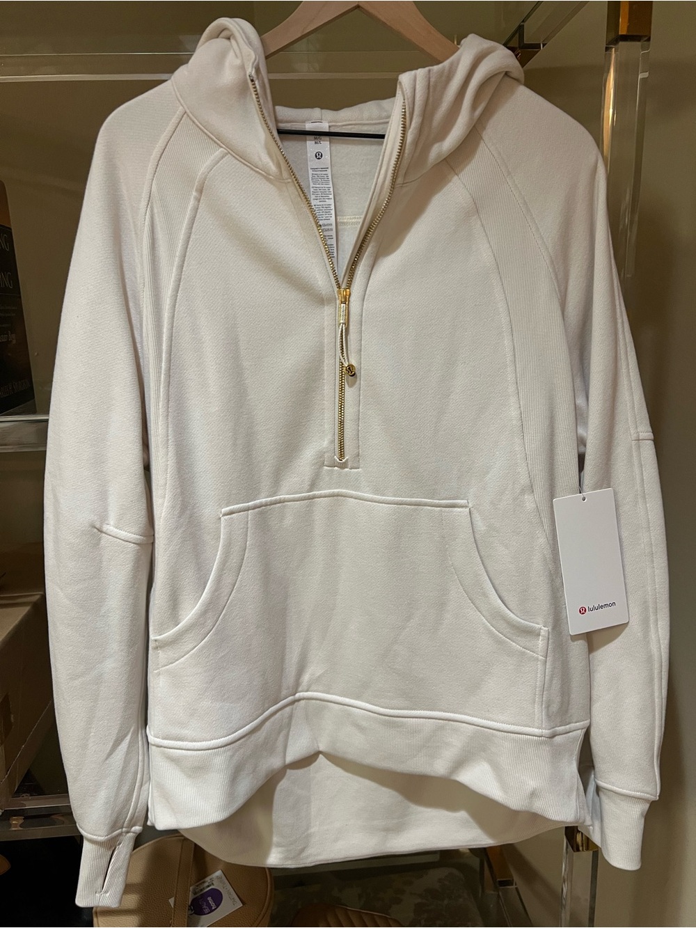 Lululemon Scuba Oversized Half Zip Long Hoodie Gold Zipper New with Tag